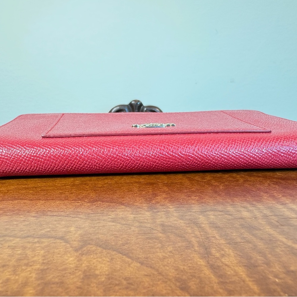 Coach Vibrant Red Textured Wallet - Picture 8 of 10